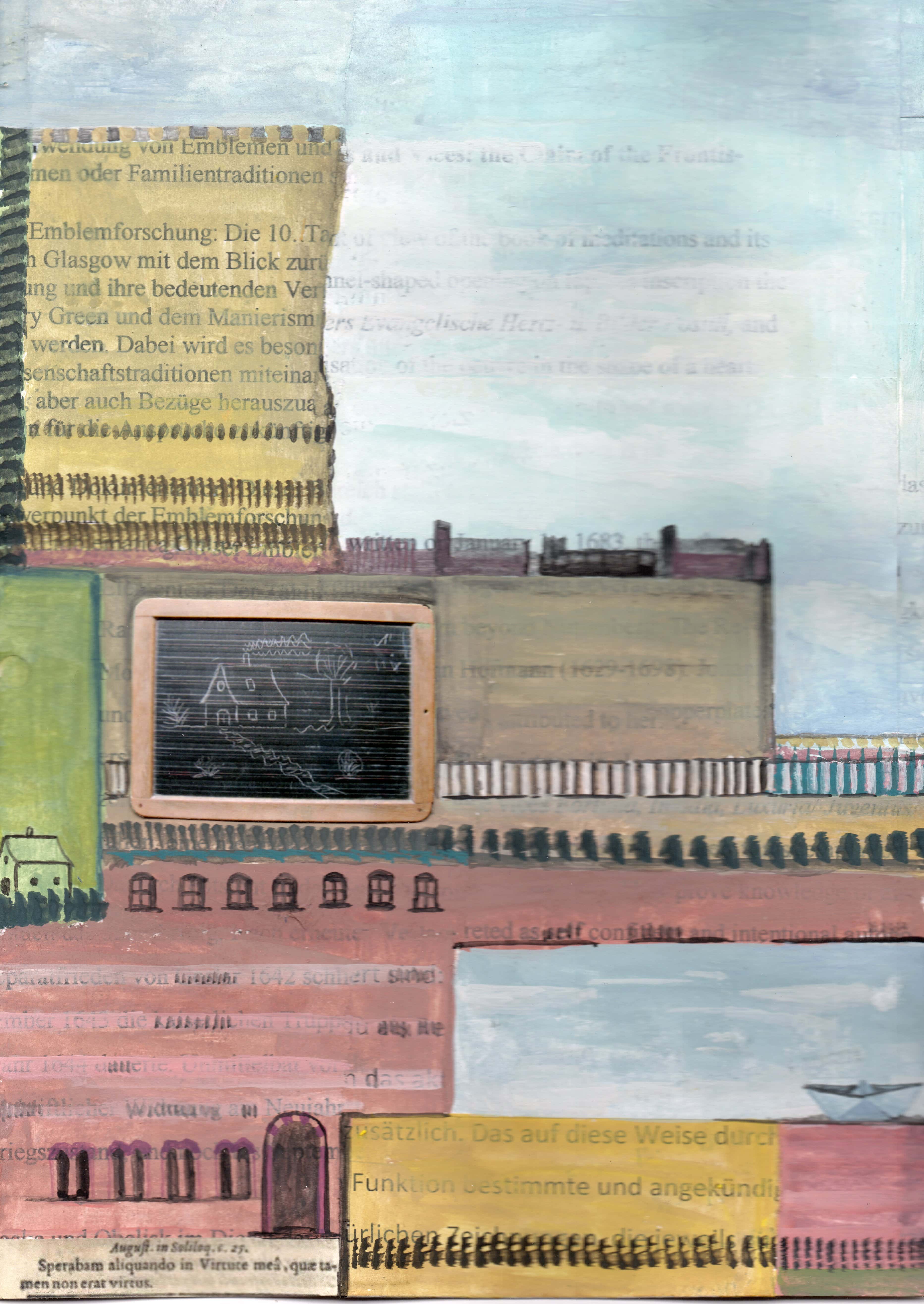 Architektur mit Kreidetafel